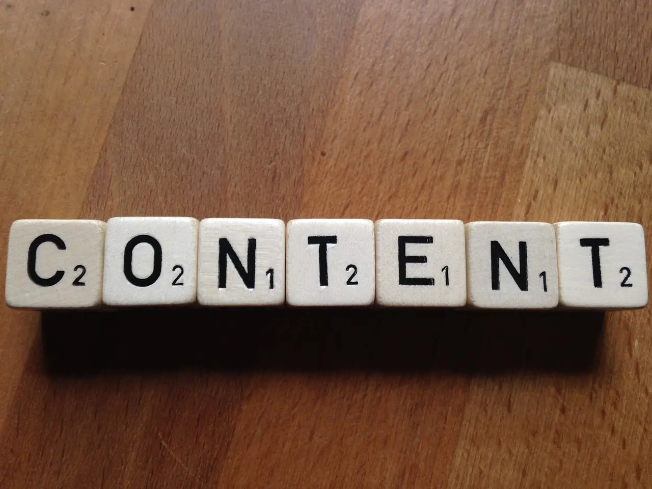 Word "Content" written on dice - word dice game