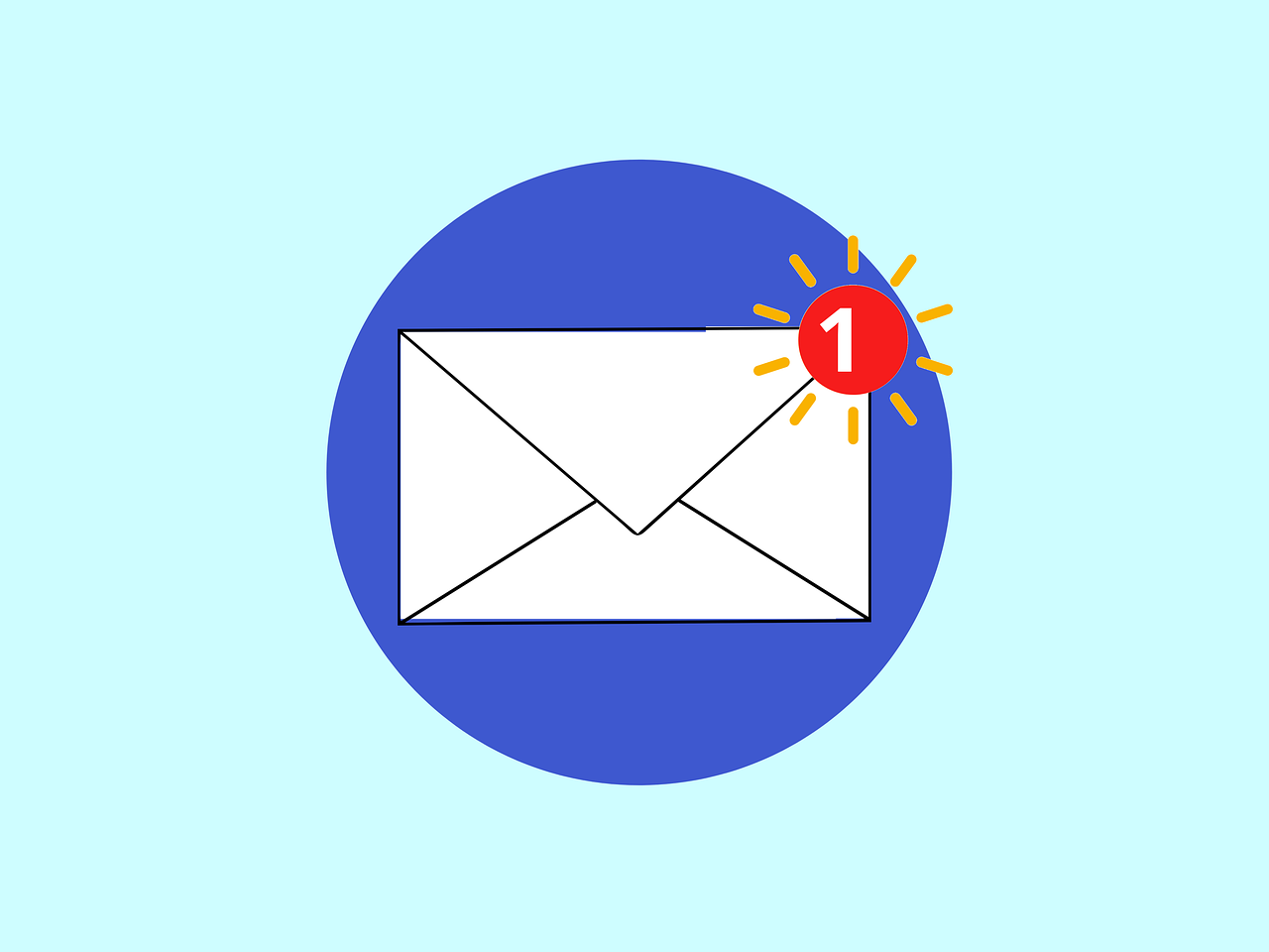 A drawing of an envelope on the light blue background with a received message sign on top of it signifying lead generation
